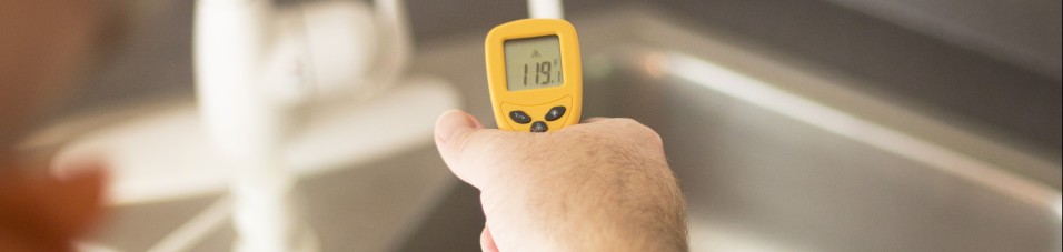 Using an Infrared Thermometer to measure hot water temperature